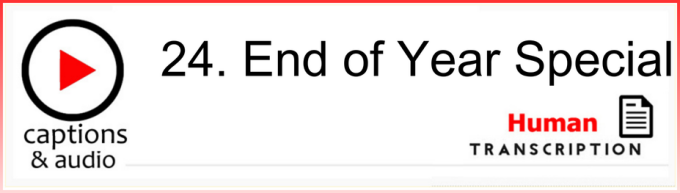 White button showing season 5 episode 24, with human transcription.