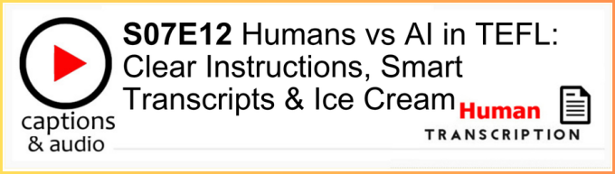 White button showing season 7 episode 12, with human transcription.