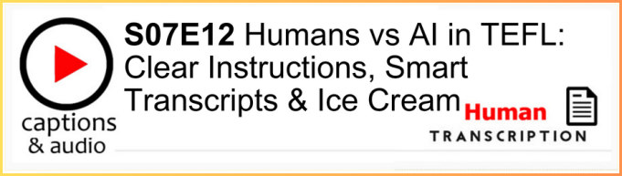 White button showing season 7 episode 12, with human transcription.