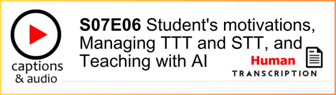 White button showing season 7 episode 06, with human transcription.